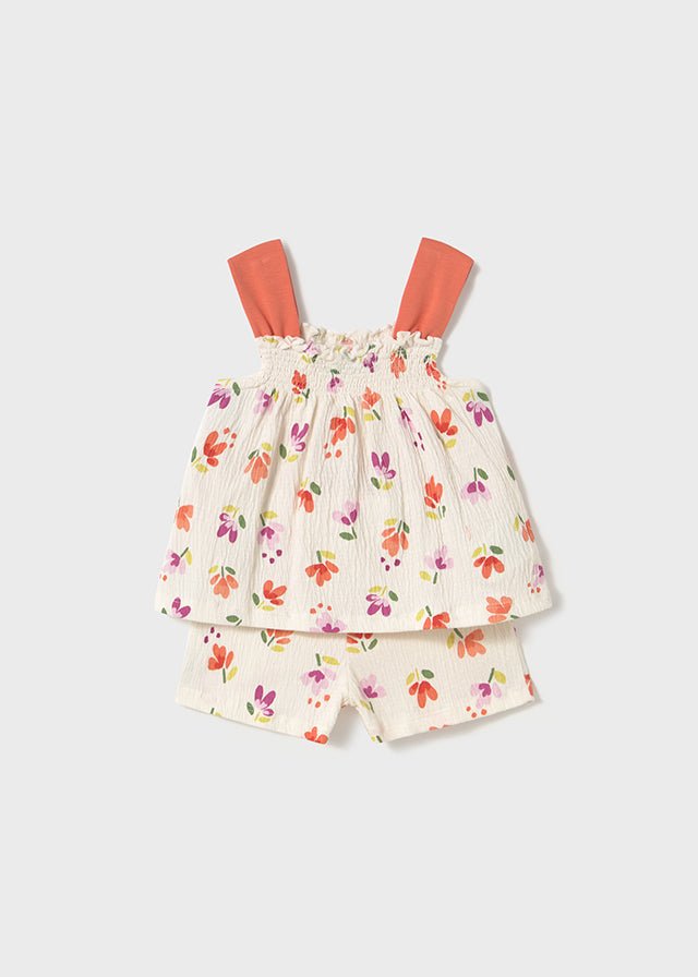 Floral 2pc Matching Shirt and Shorts Set
