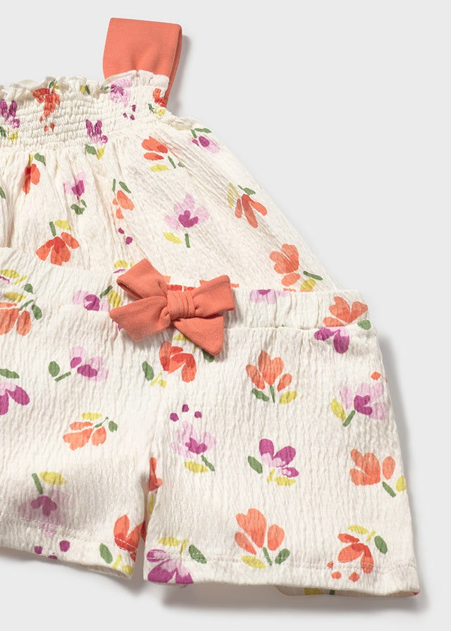 Floral 2pc Matching Shirt and Shorts Set