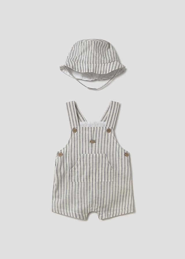 Striped Overalls and Bucket Hat