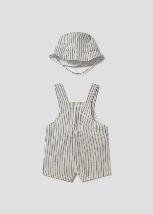 Striped Overalls and Bucket Hat
