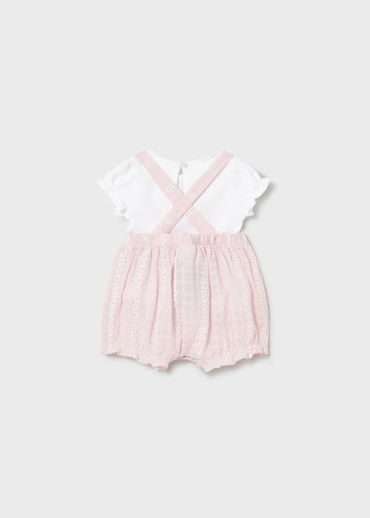 Mayoral 1638 Newborn Girl Dungaree and T-shirt Set