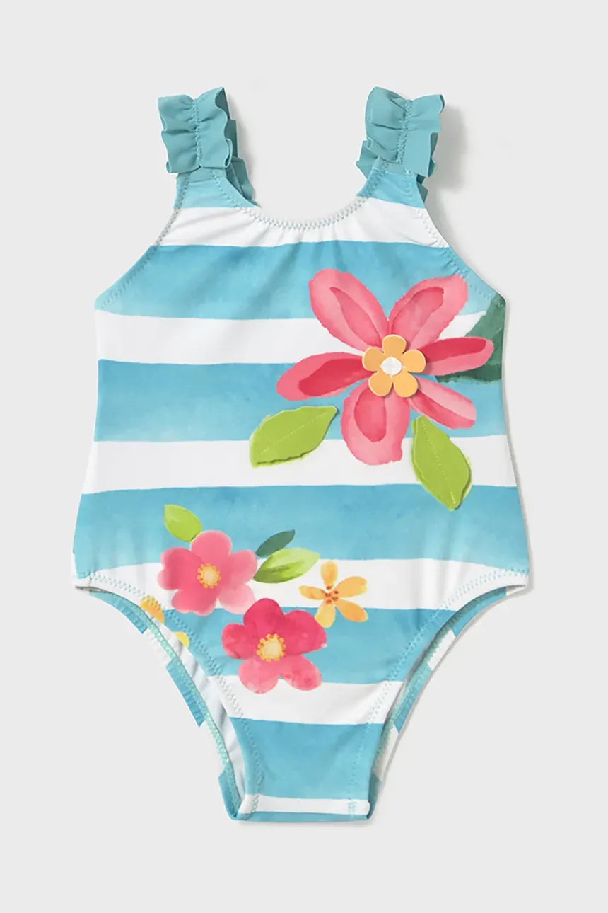 Striped and Flower One Piece