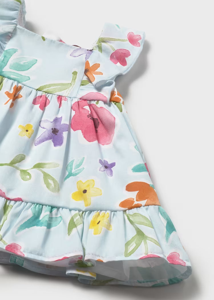 Mayoral 1812 Newborn Girl Printed Dress with Bloomers