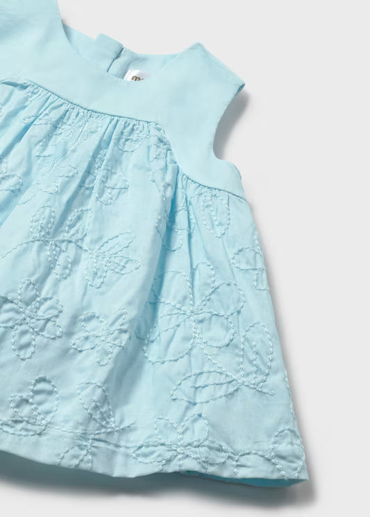 Mayoral 1813 Newborn Girl Embroidered Dress with Bloomers
