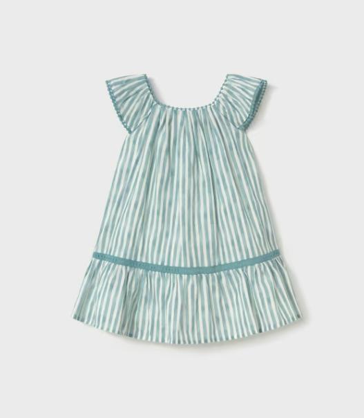 Aqua Stripe A-Line Dress