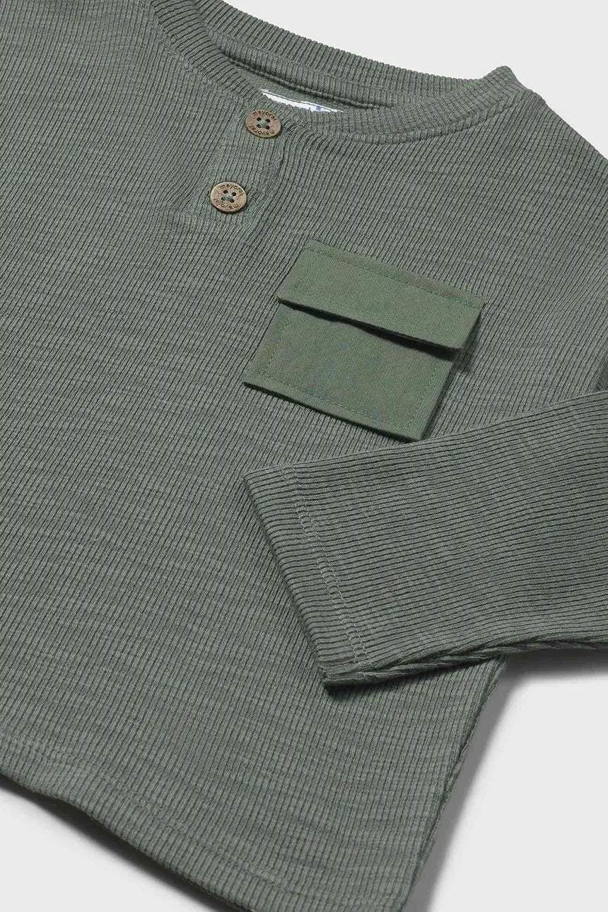 Mayoral 2064 Green Long Sleeve Pocket Tee