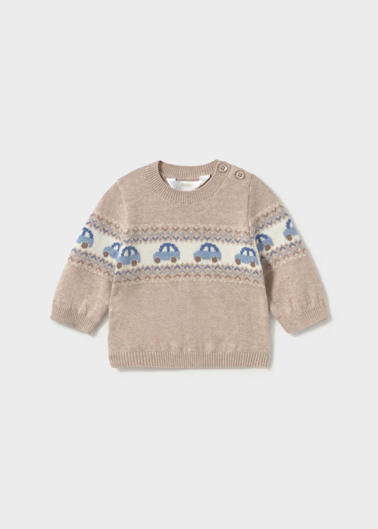 Mayoral 2369 Boy Jacquard Car Sweater