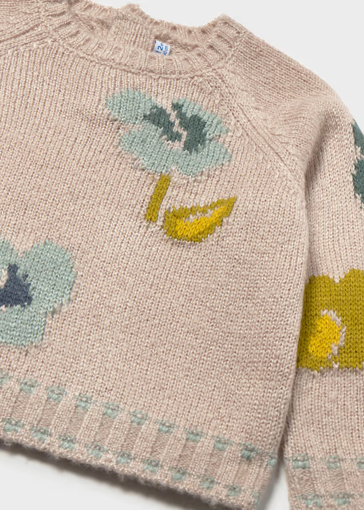 Mayoral 2384 Jacquard Floral Sweater