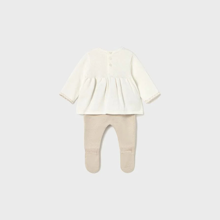Mayoral 2553 Baby Girls Pants and Sweater Set - Soy