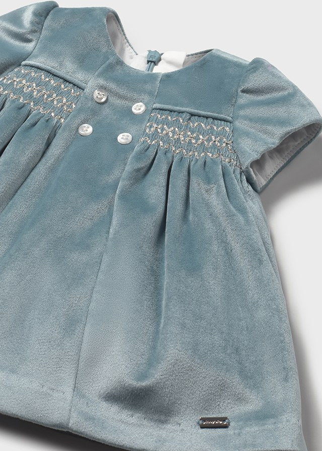 Mayoral 2816 Dress Mineral Blue Velvet Dress
