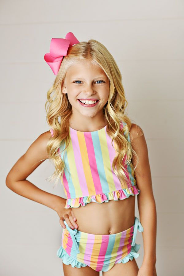 Rainbows Stripes UPF 50 2PC Swimsuit