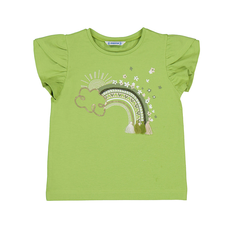 Apple Green Rainbow Detail Short Sleeve Tee