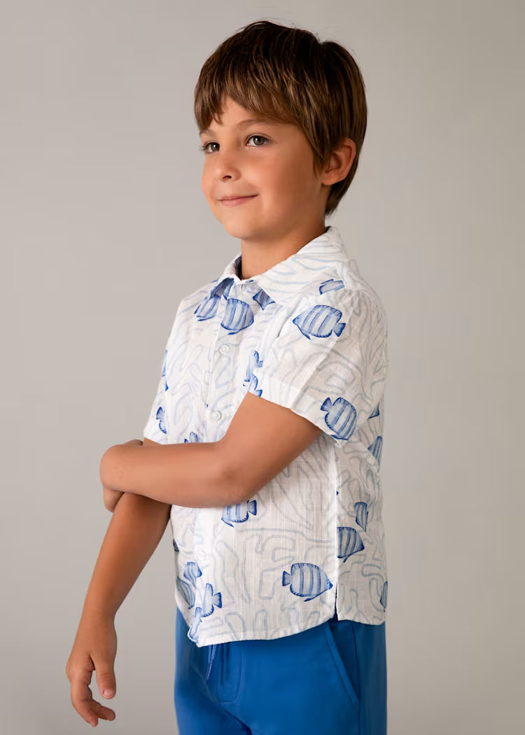 Mayoral 3115 Boy Fish Printed Shirt