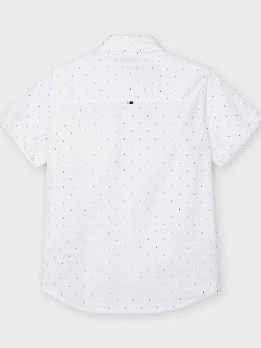 White with Blue Flecks Button Up