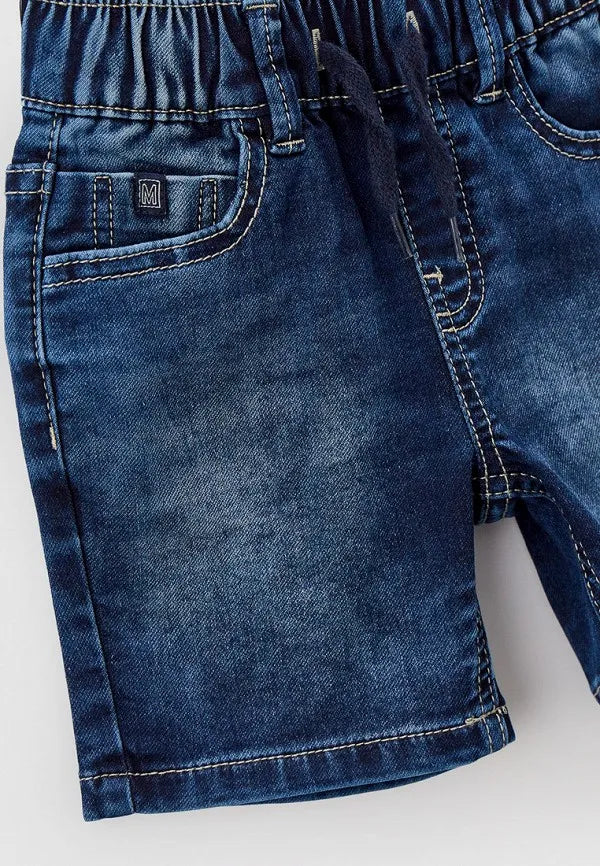 Dark Wash Pull On Denim Short