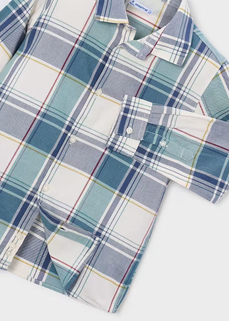 Mayoral 4102 Blue Plaid Shirt
