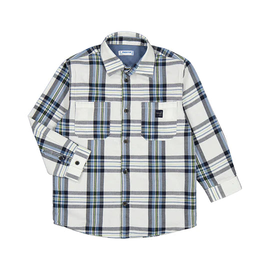 Glacial Blue Checked Shacket