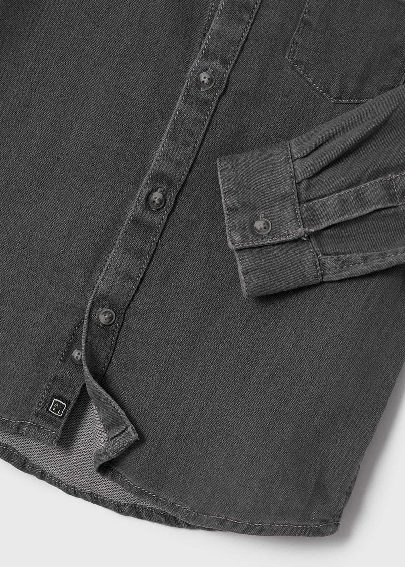 Soft Denim Feel Button Up Shirt