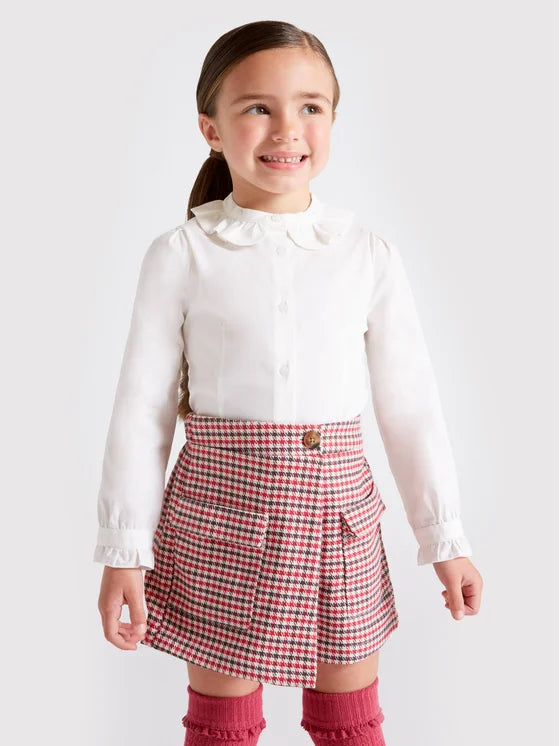 White Collar Button Up Blouse