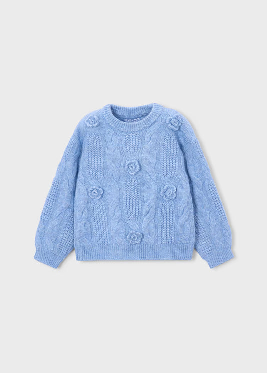 Mayoral 4319 Flower Applique Sweater