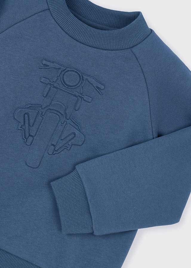 Mayoral 4405 Embossed Motorcycle Pullover Sweatshirt