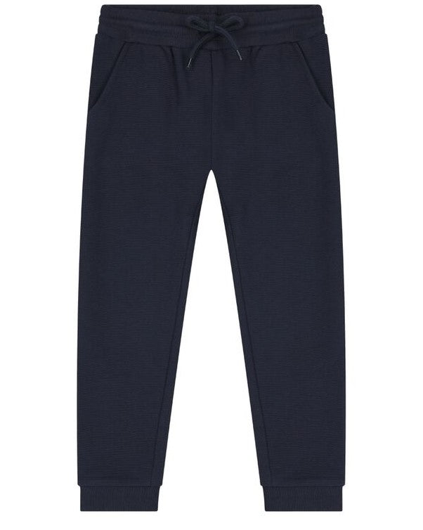 Navy Blue Textured Joggers