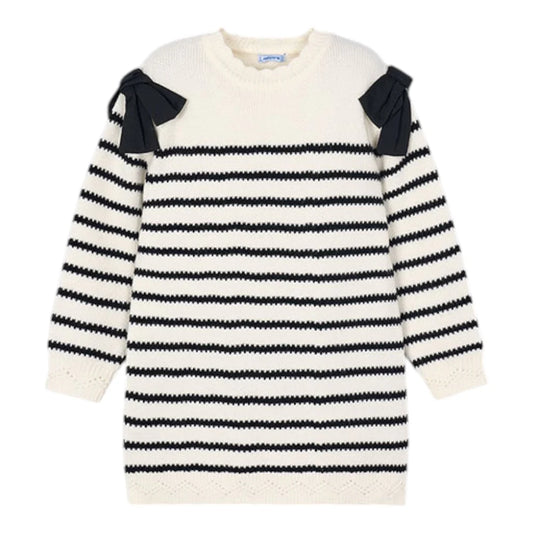 Mayoral 4916 Macchiato Stripe Sweater Dress
