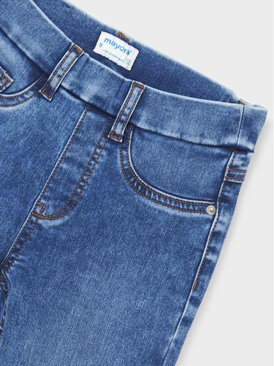 Medium Stone Wash Slip On Stretch Jeans