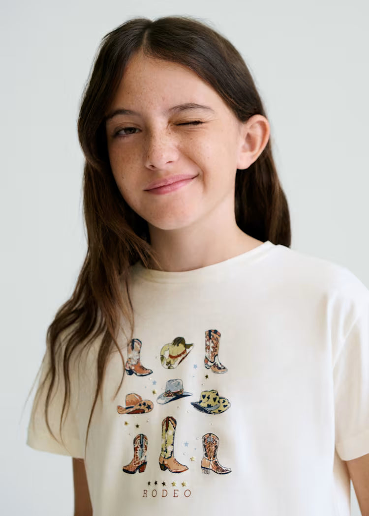 Mayoral 6005 Girl Boot Print T-shirt