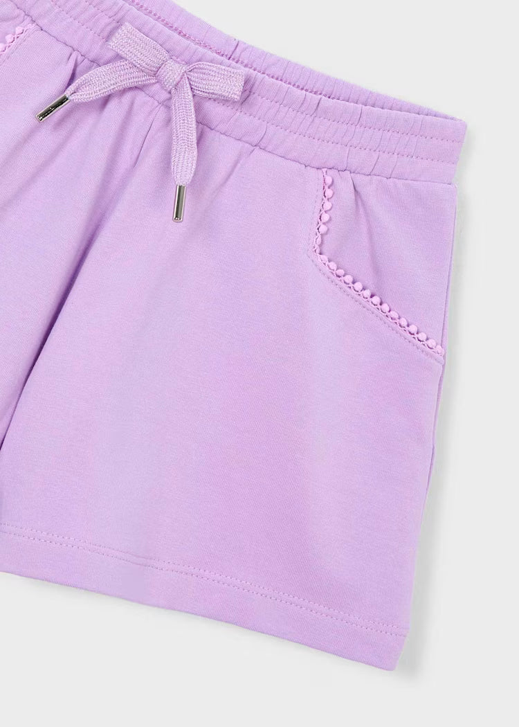 Mayoral 607 Lilac Girl French Terry Shorts