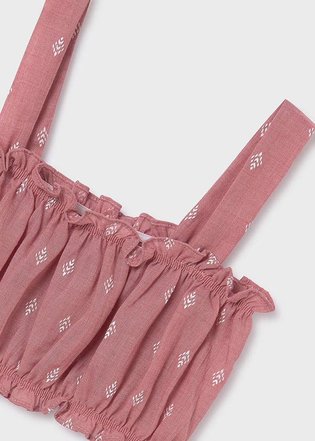 Blush Bandeau Top with Button Up