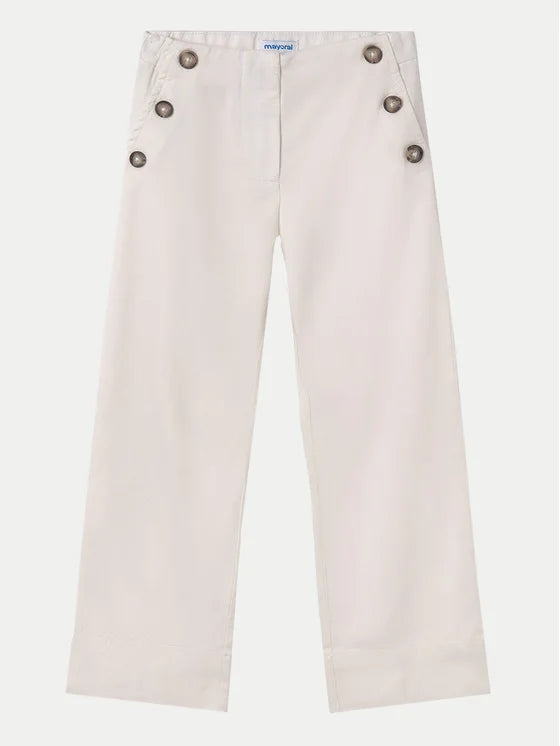White Wide Leg Sailor Crops