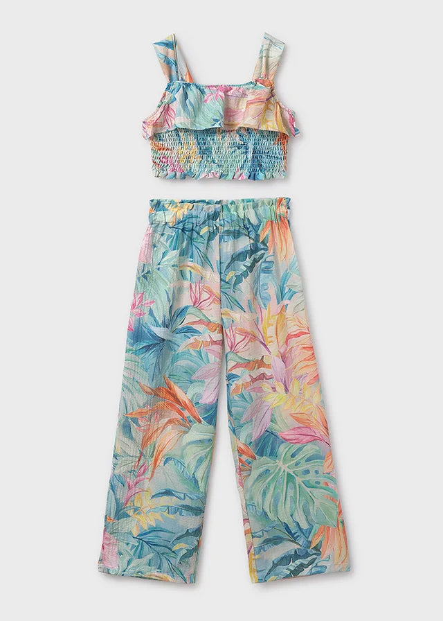 Two Piece Tropical Print Set