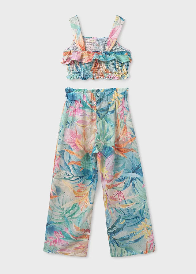 Two Piece Tropical Print Set