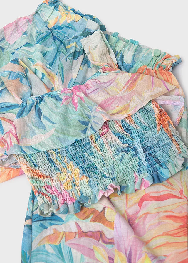 Two Piece Tropical Print Set