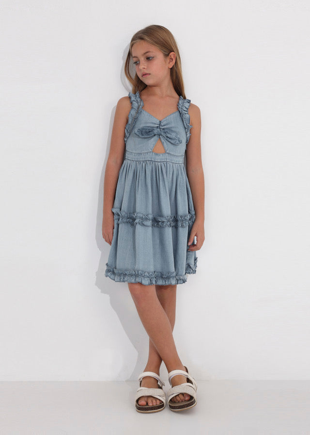 Soft Chambray Bow Dress