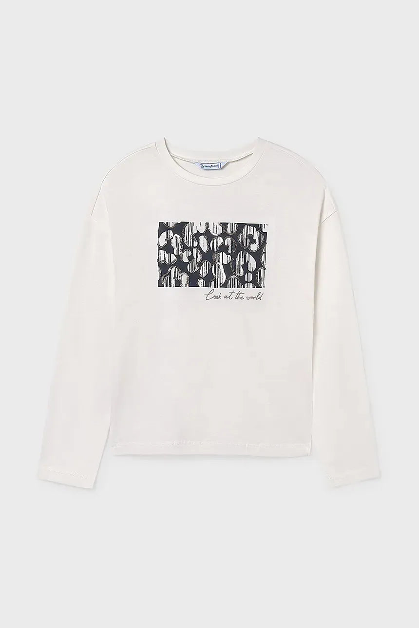 Mayoral 7024 Look At The World Long Sleeve Tee