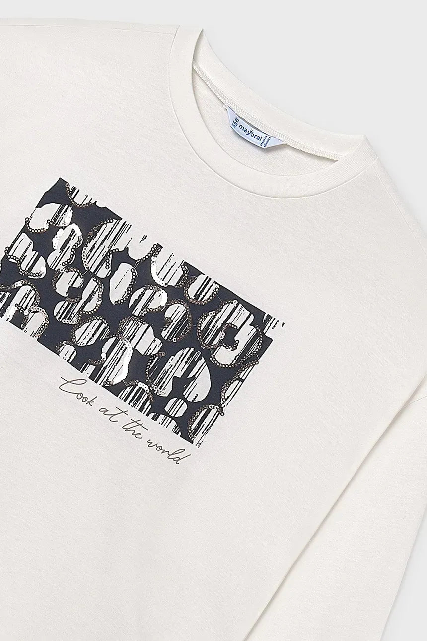 Mayoral 7024 Look At The World Long Sleeve Tee