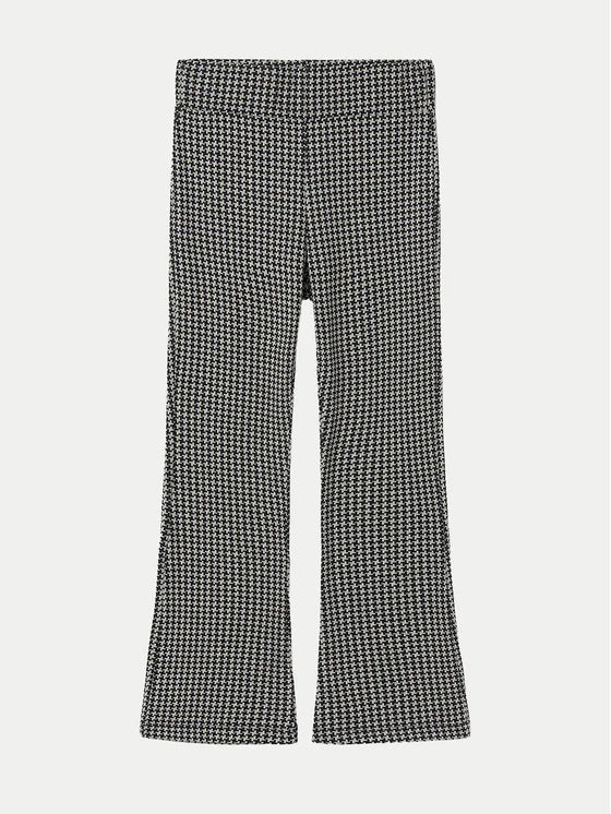 Black Houndstooth Wide Leg Leggings