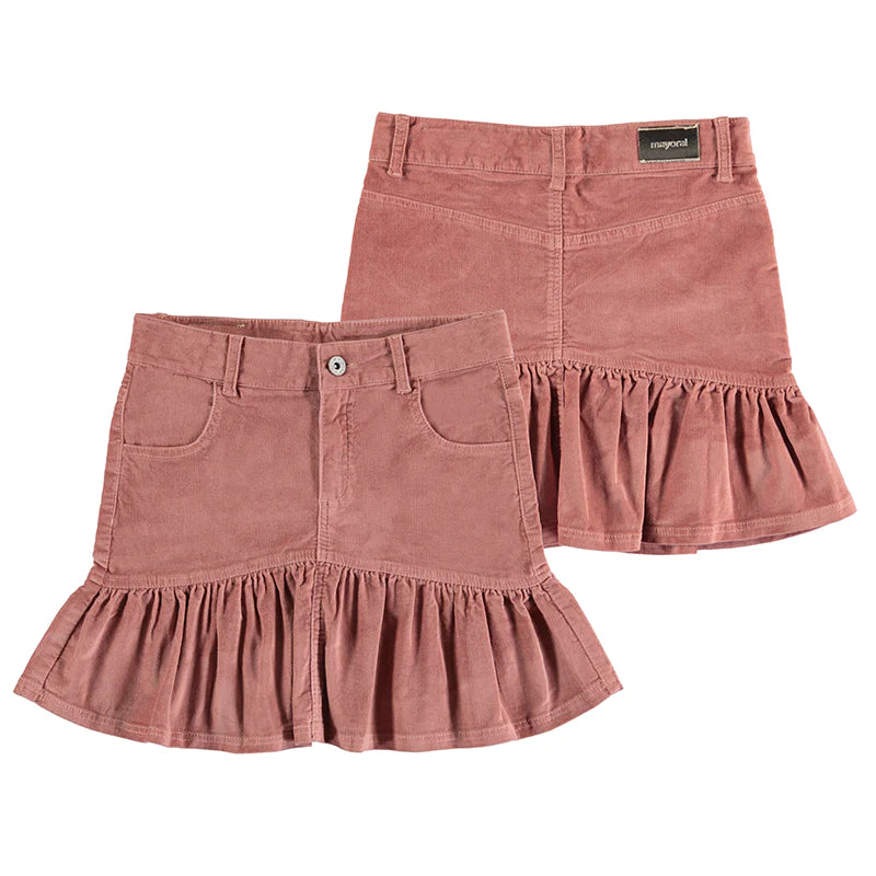Velour Nude/Blush Pleated Skirt