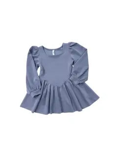 Blue Square Neck Dress