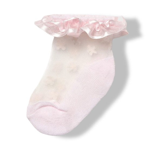 Sheer Flower Lace Ruffle Socks