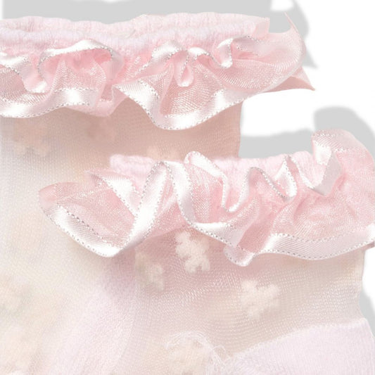 Sheer Flower Lace Ruffle Socks