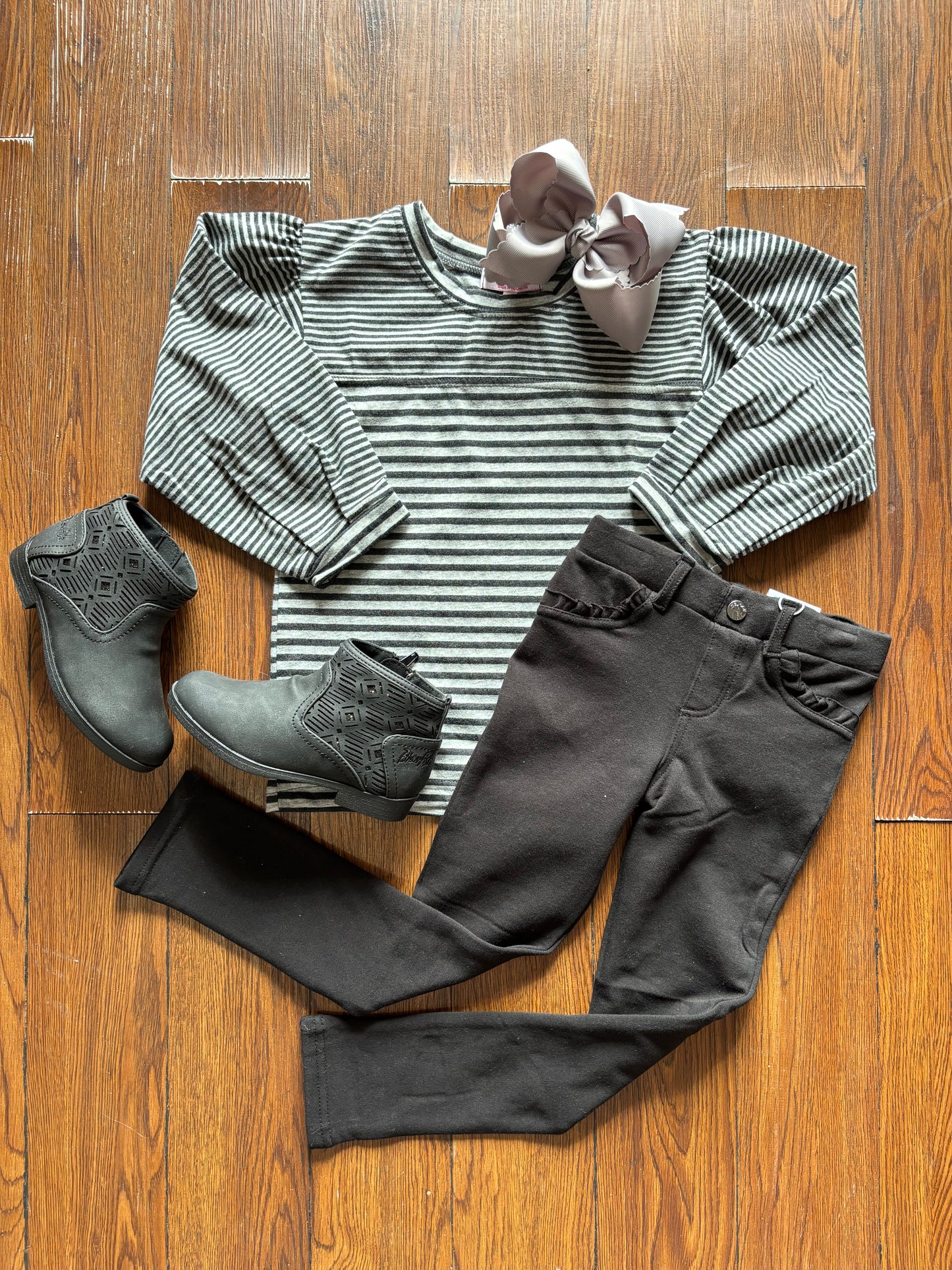 Black and Gray Stripe Skye Tunic Top
