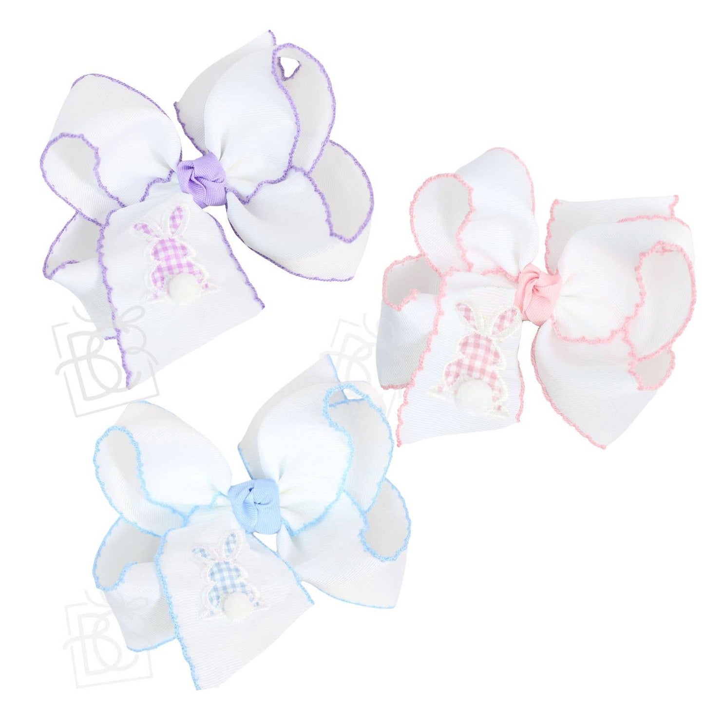 EMBROIDERED EASTER CROCHET EDGE BOWS