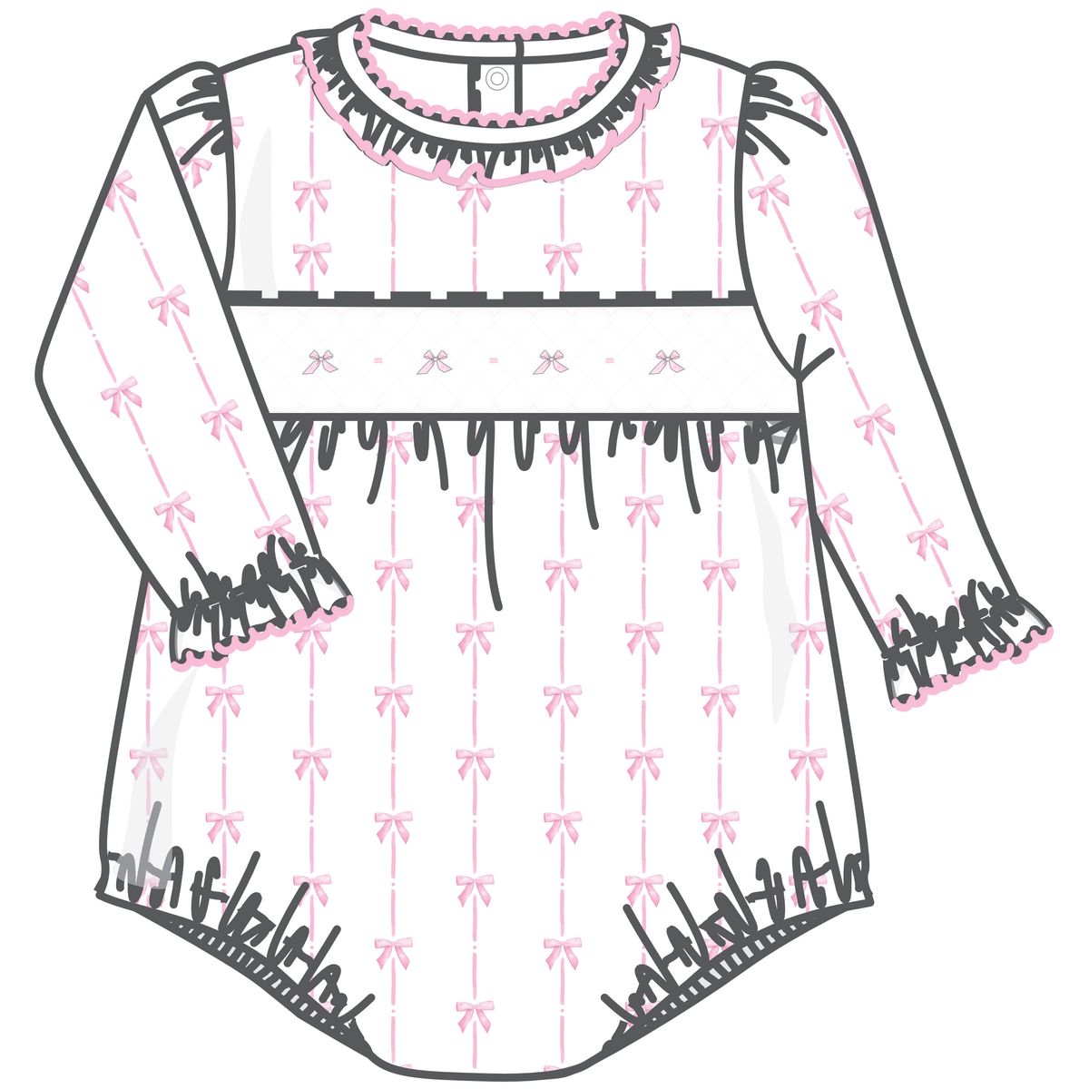 Amelia's Classics Smocked Long Sleeve Bubble