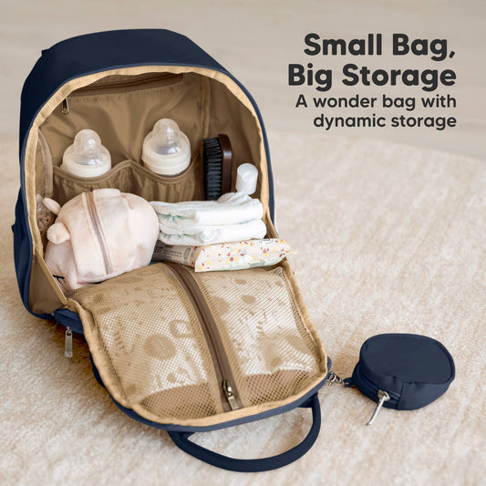 Play Diaper Bag Backpack, Baby Bag with Changing Pad: Navy Blue