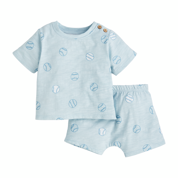 Baseball Baby Short Set