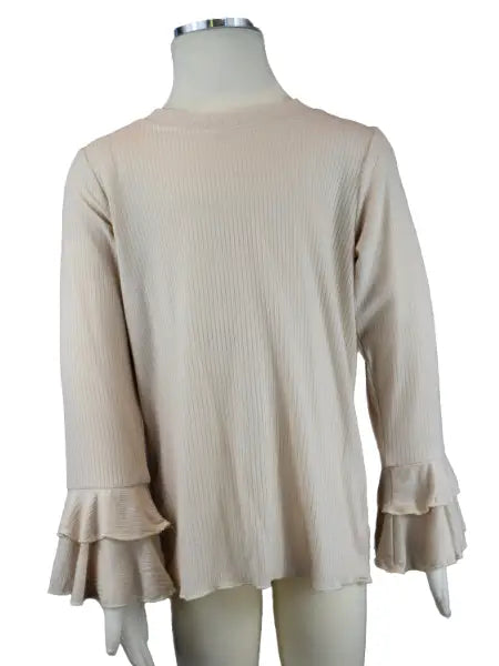 Beige Tiered Sleeve Top