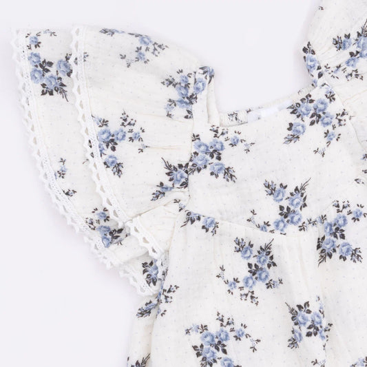 Belle Rosette Dot V-Neck Bubble